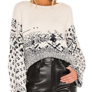 Large Free People Midnight Beach Pullover Sweater in Ivory Evening